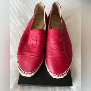 Red RARE Chanel lambskin Espadrilles ❣️